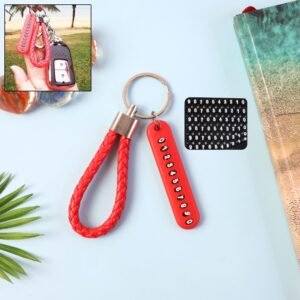anti lost keychain with number plate â€“ 1 pc