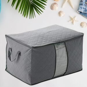 premium quilted foldable storage bag with transparent window