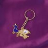 premium krishna themed decorative metal keychain