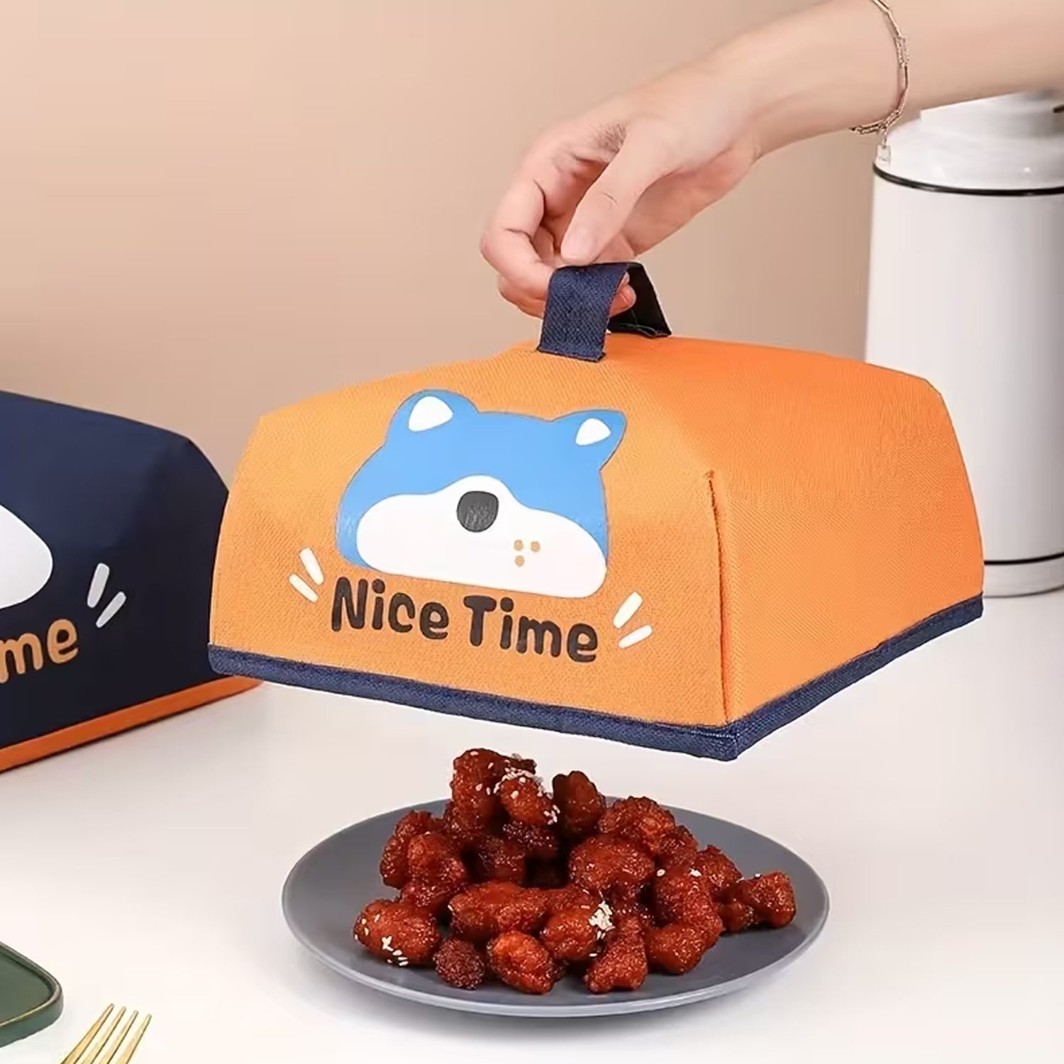 reusable fabric food cover (19 × 19 cm, 1 pc)