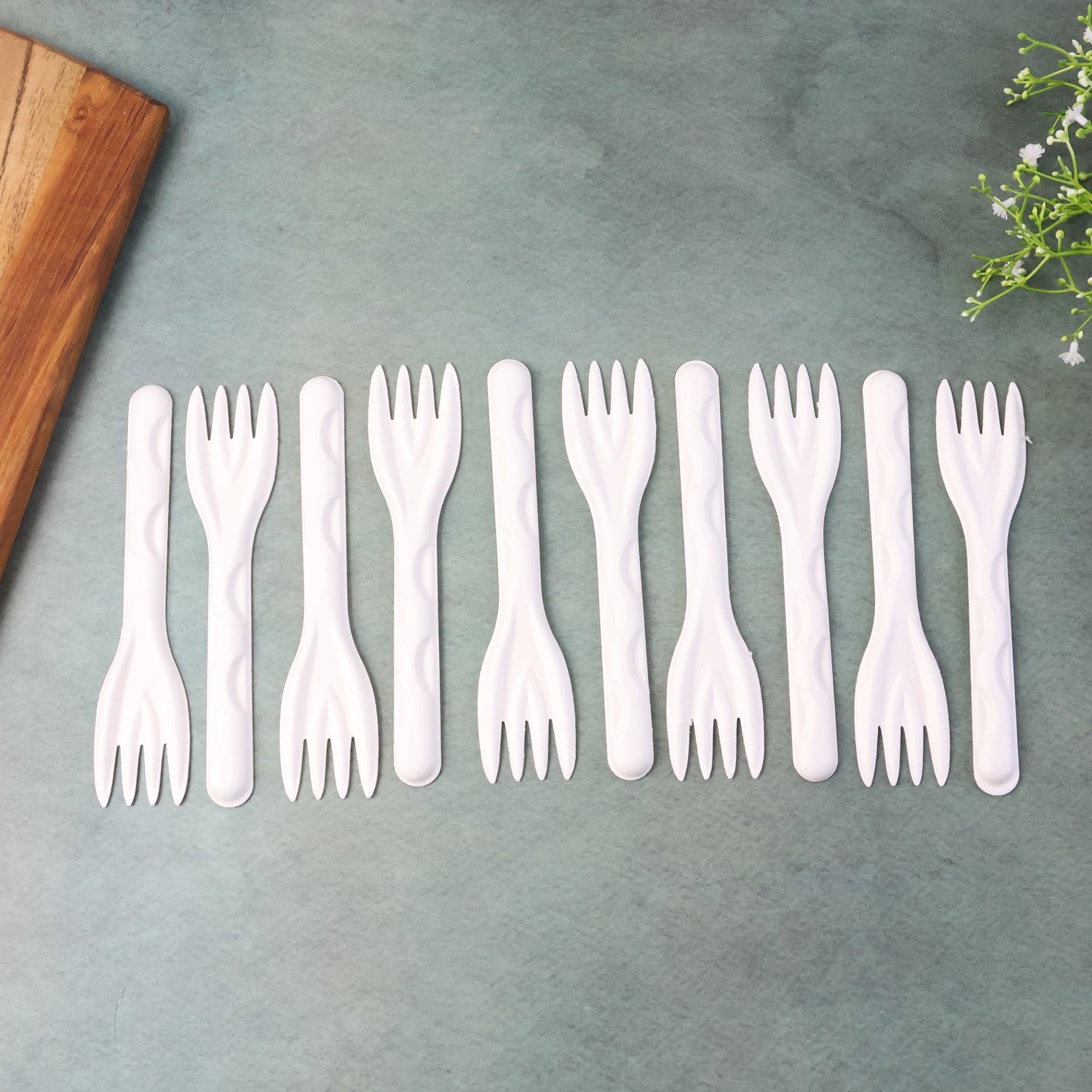 compostable bagasse fork â€“ 10 pcs pack