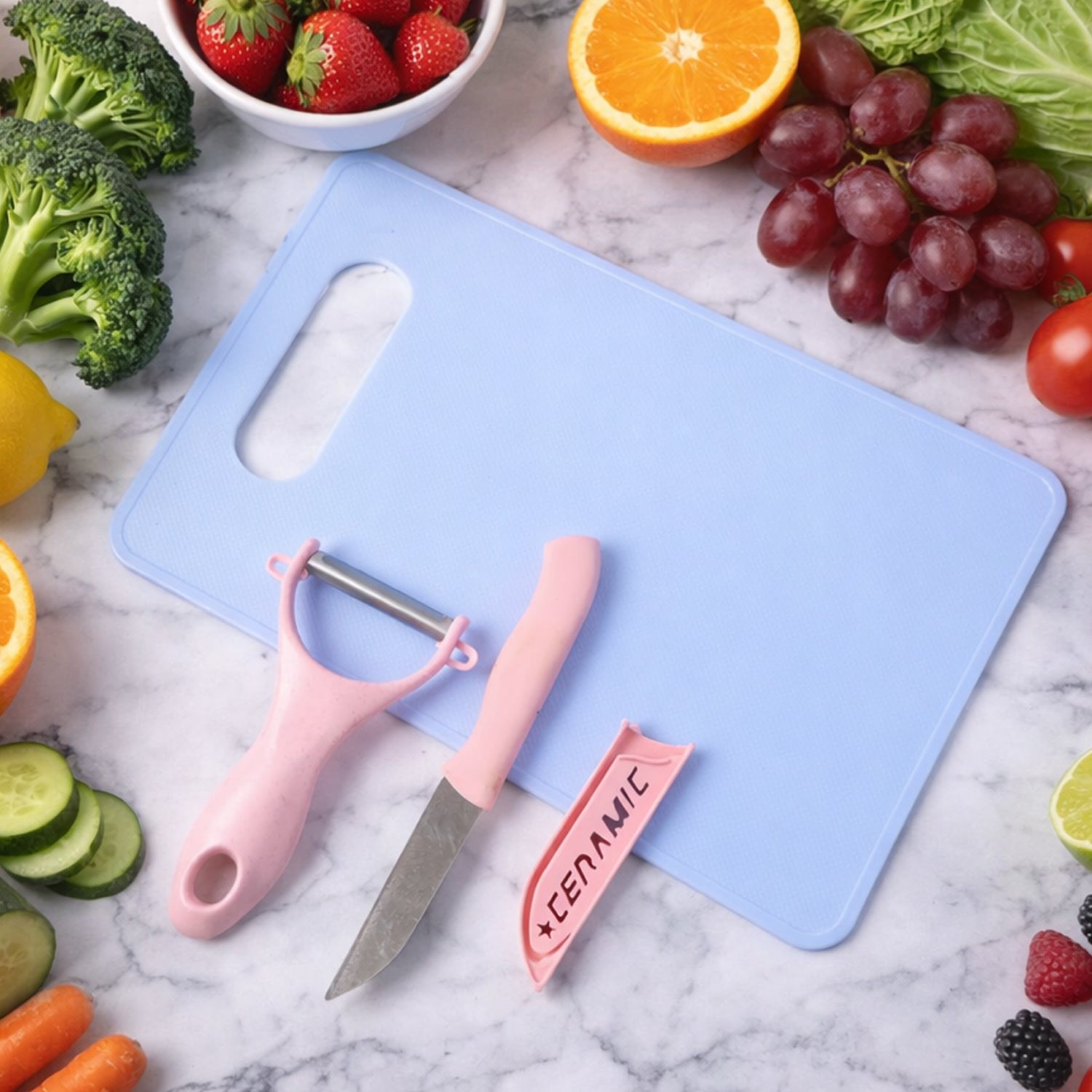 3 in 1 multipurpose kitchen fruit & vegetable cutting board set