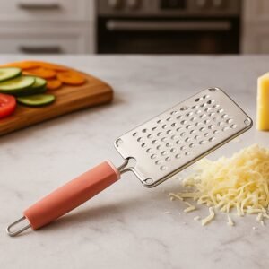 supermom stainless steel vegetable & cheese grater with soft grip handle (1 pc)