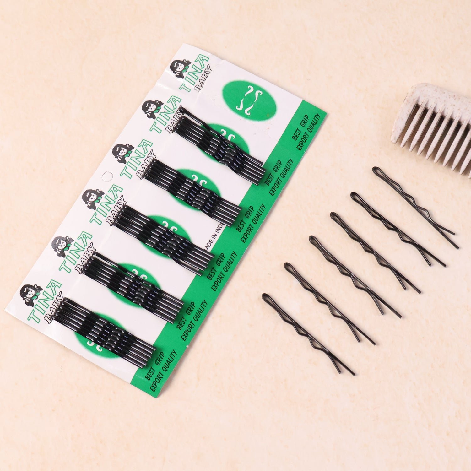 small black hair bobby pins (36 pc)