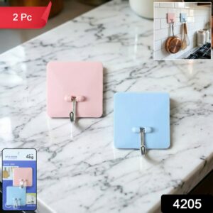 self adhesive wall mounted utility hooks (2 pc)