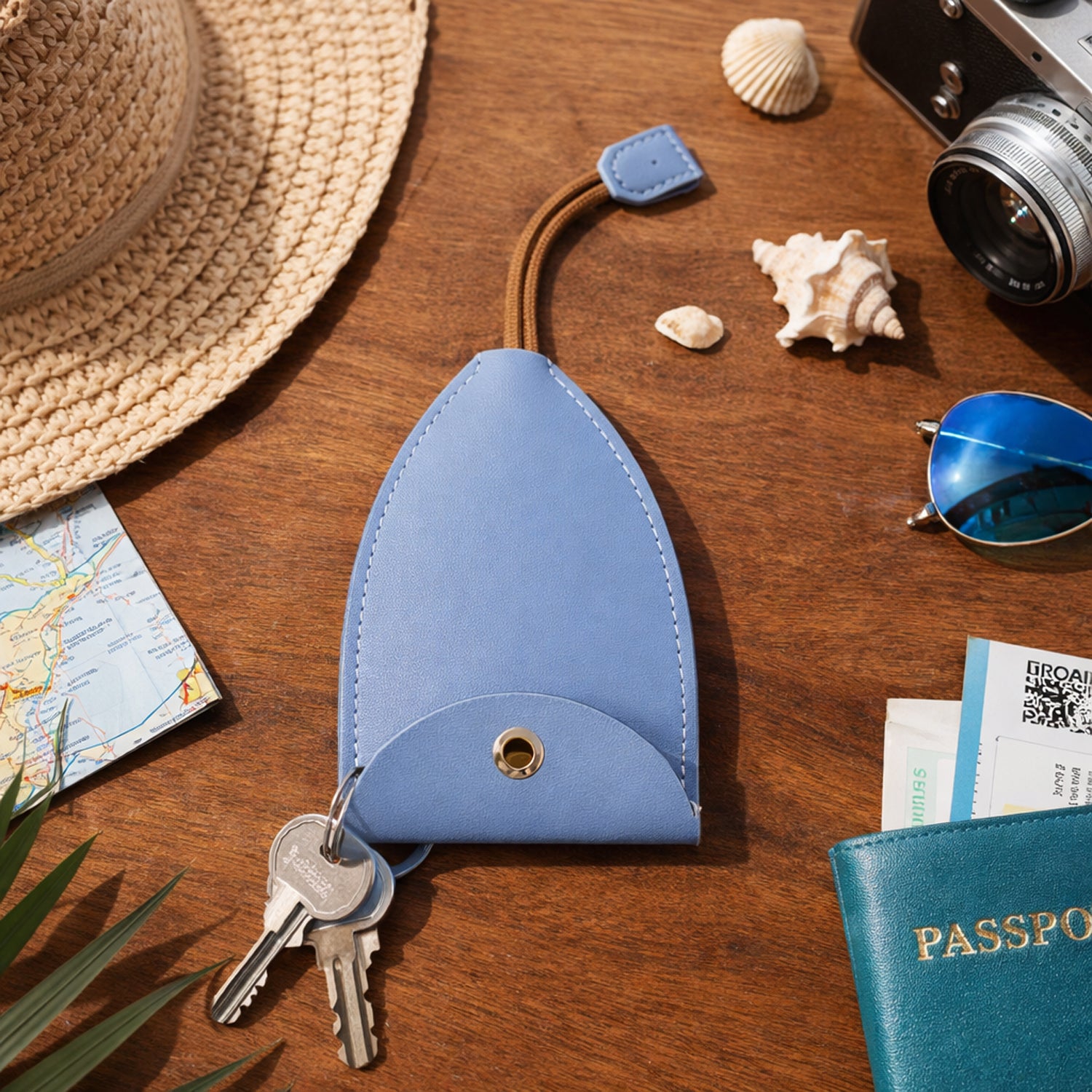 compact travel keyholder pouch with wrist strap (1 pc)