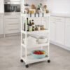 4 layer multipurpose kitchen storage organizer trolley with wheels