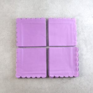 lilac scalloped disposable paper napkin (23 x 23 cm / 120 pc)