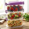 3 layer stackable airtight food storage container set (1 set) 3 layer stackable airtight food storage container set (1 set)