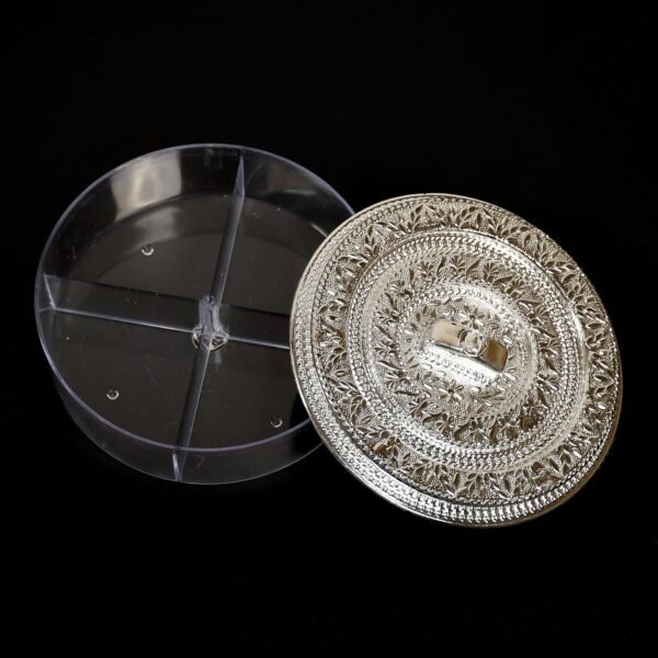 round smiley multi purpose 4 compartment box for home & kitchen use