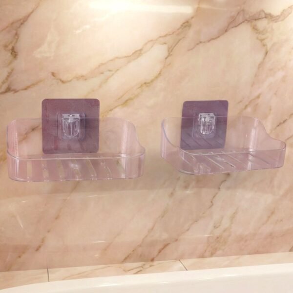wall mounted transparent soap dish holder set