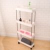 plastic 4 layer folding trolly storage organizer kitchen rack