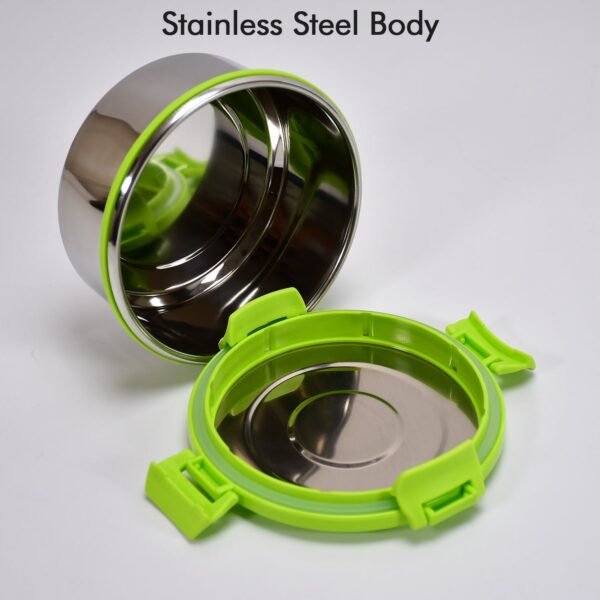 ganesh solo round 400 stainless steel leak proof airtight lunch pack for office use