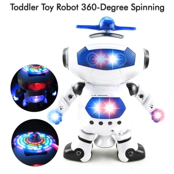 dancing robot with 3d lights and music.