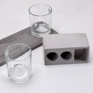 2 wine glasses & marble holder attractive design for hotels & cafes