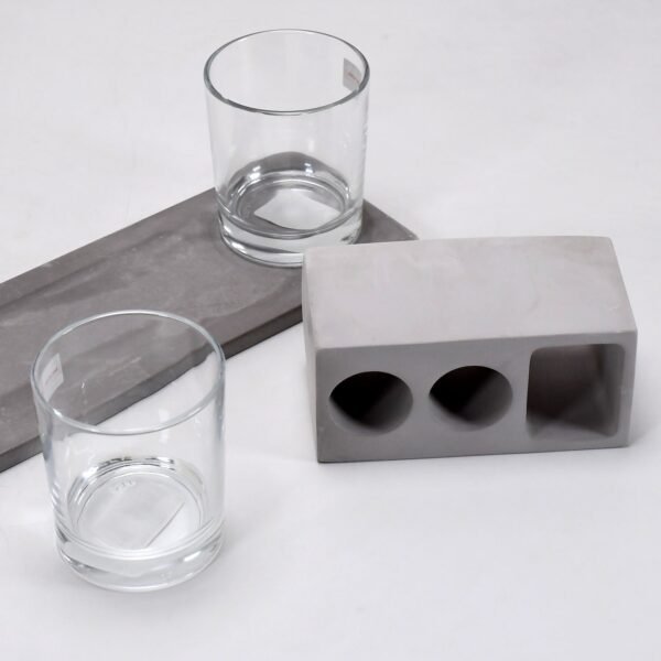 2 wine glasses & marble holder attractive design for hotels & cafes