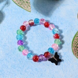premium multicolor crackle bead stretch bracelet (1 pc)