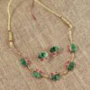 traditional green & lotus motif jewellery set