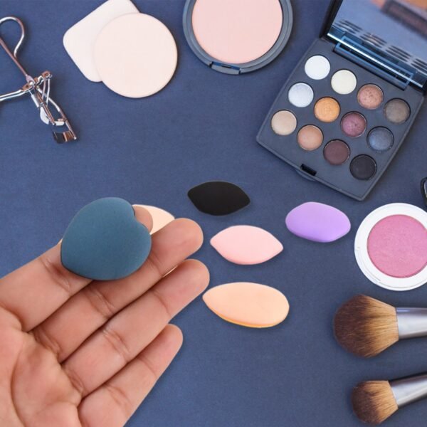 mini finger makeup powder puff (multicolour, 8 pcs set)