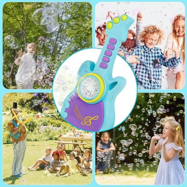 electric automatic guitar shaped bubble machine set