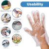 eco friendly kitchen hand gloves, disposable hand gloves, free size (100 pc)