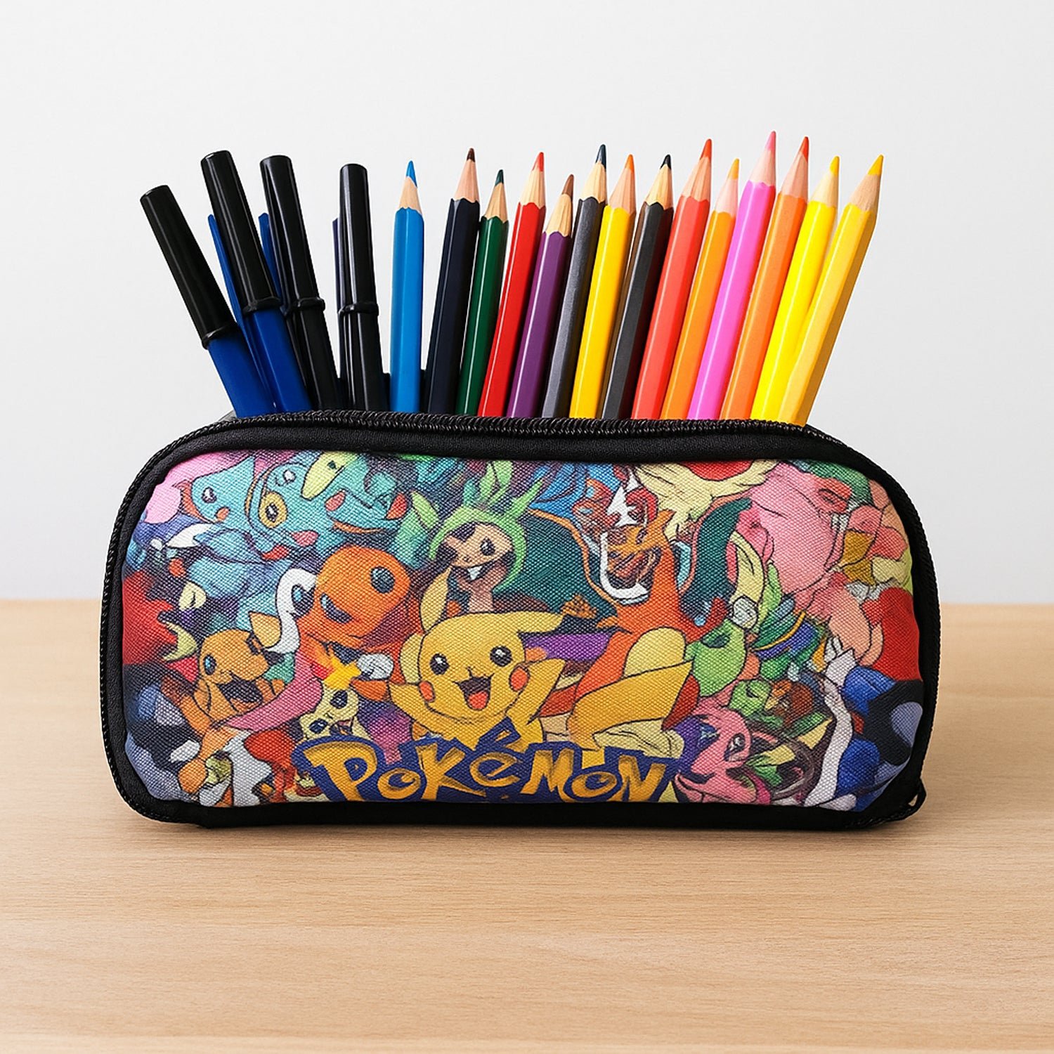 colorful cartoon printed pencil pouch for kids (1 pc)