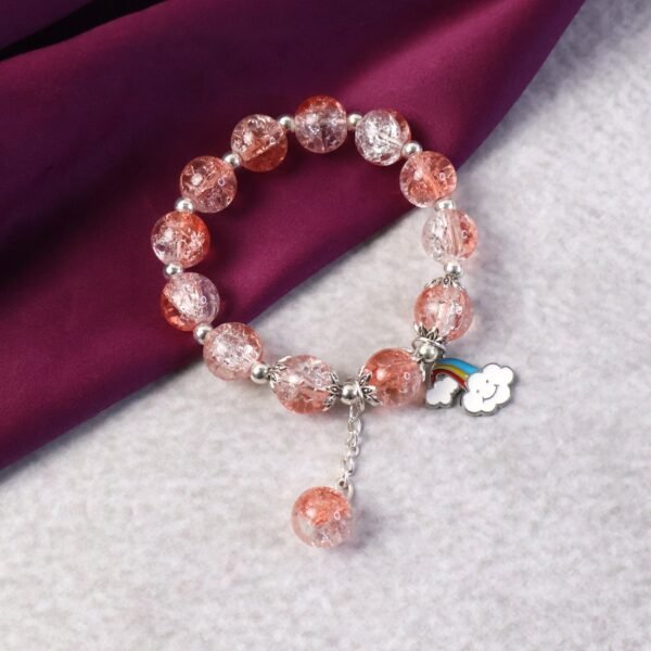 elegant crystal beaded charm bracelet
