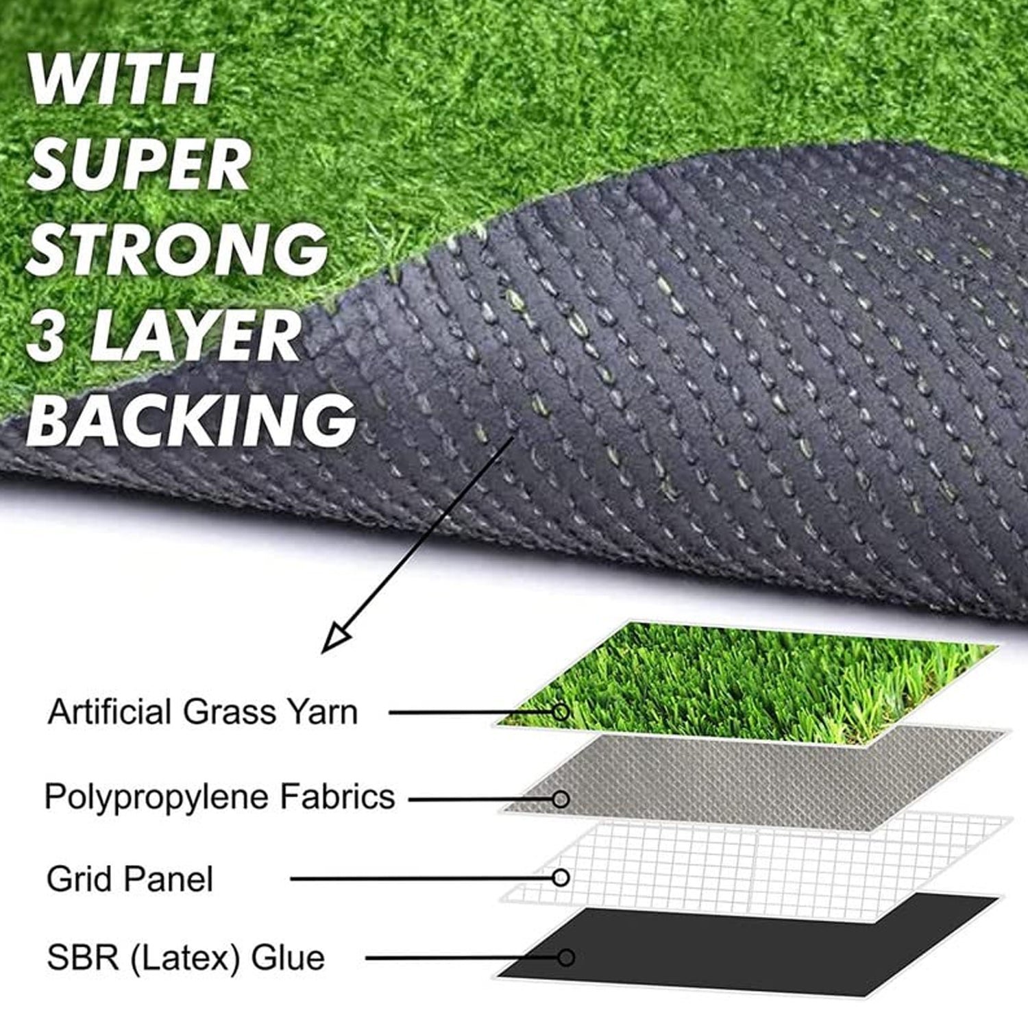 artificial grass mat for balcony or doormat, 58x38cm