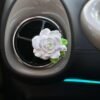 rose flower car air freshener clip for ac vent with perfume bottle 10ml (1 pc)