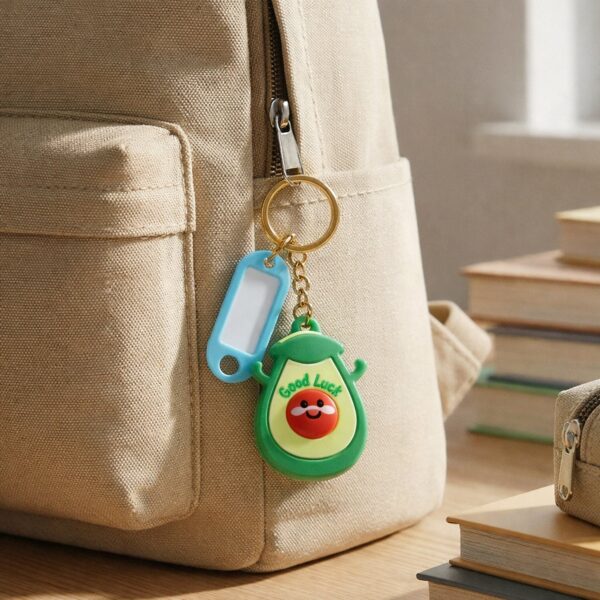 cute avocado cartoon character decorative keychain (1 pc) cute avocado cartoon character decorative keychain (1 pc)