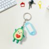 cute avocado cartoon keychain with name tag holder (1 pc) cute avocado cartoon keychain with name tag holder (1 pc)