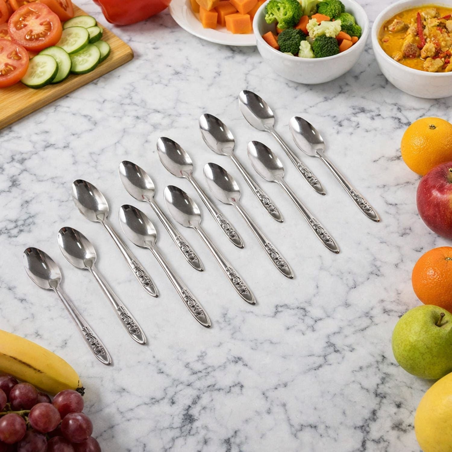 premium stainless steel table spoons set (12 pc set)