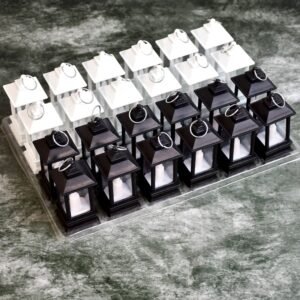 classic style lantern with artificial rustic battery operated flameless candle light for home decoration (pack of 24)