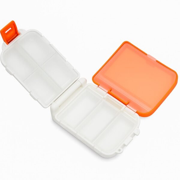 portable orange dual sided pill organizer box (1 pc)