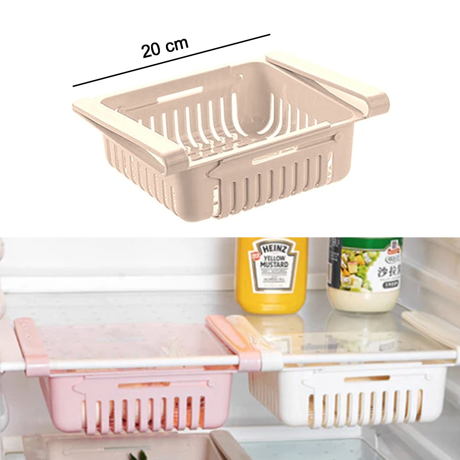 expandable adjustable multipurpose fridge storage basket ( 1 pcs ) expandable adjustable multipurpose fridge storage basket ( 1 pcs )