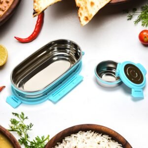 ganesh stainless steel lunch box & container set of 2