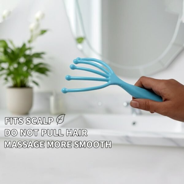 handheld five finger head massager with rolling ball tips (1 pc)