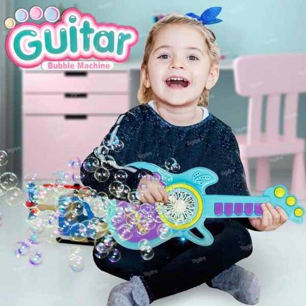 electric automatic guitar shaped bubble machine set