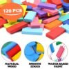 120pc dominoes blocks set multicolor wooden toy building indoor game toy.