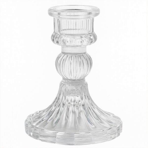 elegant crystal glass candle holder stand (1 pc)