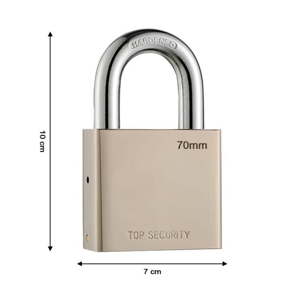 heavy steel premium square padlock 70mm with 4 keys hardened shackle for doors