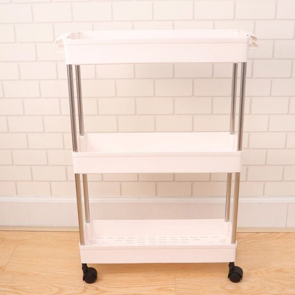 plastic 4 layer folding trolly storage organizer kitchen rack