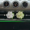 rose flower car air freshener clip for ac vent with perfume bottle 10ml (1 pc)