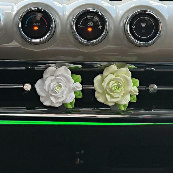 rose flower car air freshener clip for ac vent with perfume bottle 10ml (1 pc)