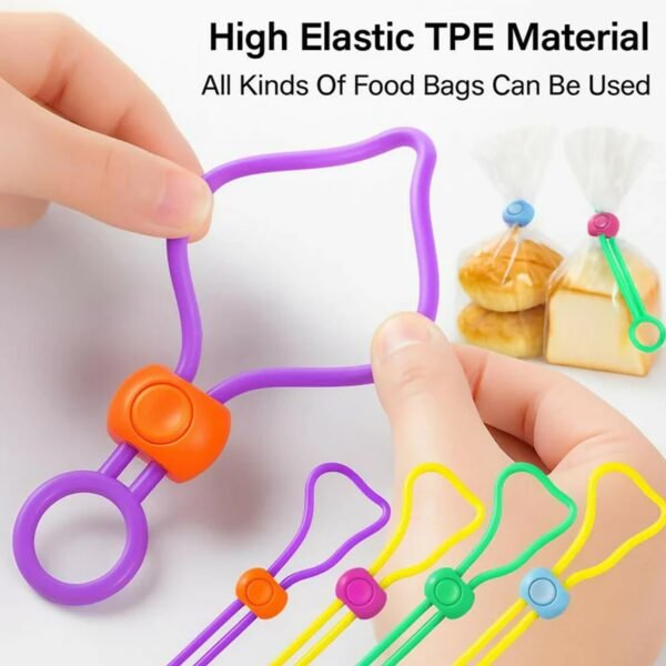 reusable silicone food bag sealing clips with lock for kitchen storage ( 3 pc)