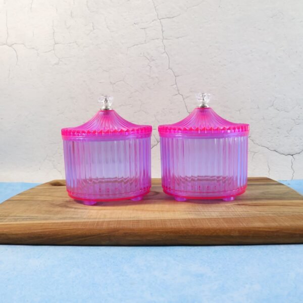 plastic luxury transparent dry fruit storage jars (2 pc)