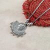 oxidised silver tone traditional long necklace (1 pc)