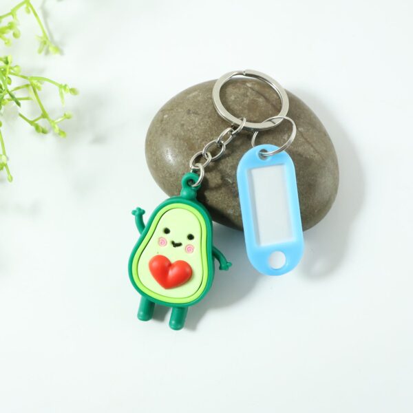 cute avocado cartoon keychain with name tag holder (1 pc) cute avocado cartoon keychain with name tag holder (1 pc)