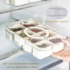 6 compartment fridge storage box with lid