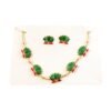 traditional green & lotus motif jewellery set